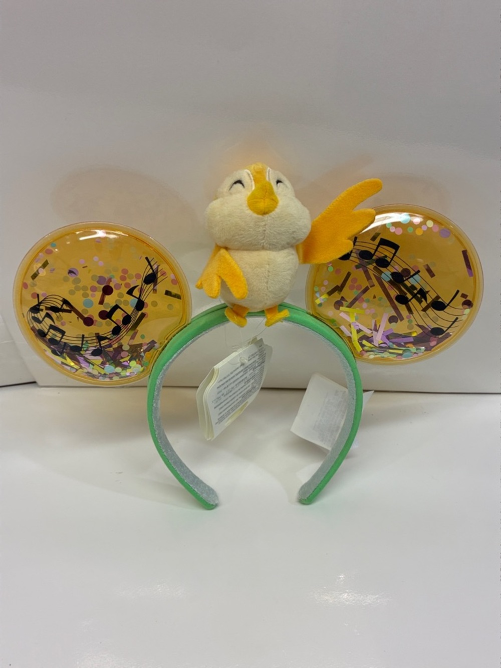 Kids Plush Bird Music Ears Headband - Yellow/Green